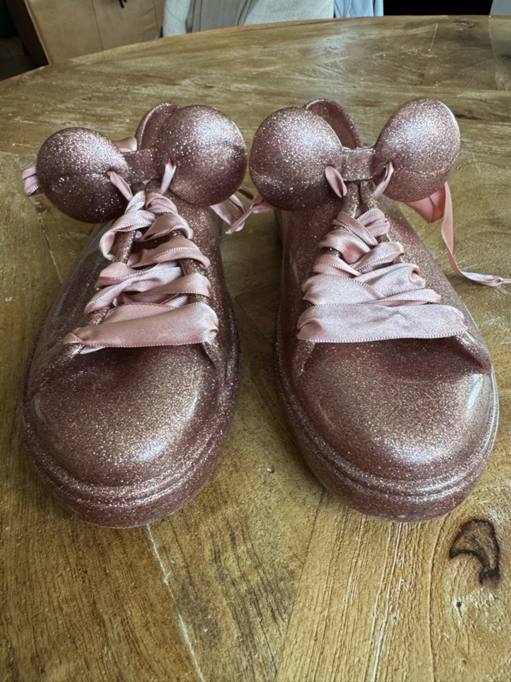 Mel by Melissa x Disney Rose Gold Glitter Minnie Sneakers | Girls 4